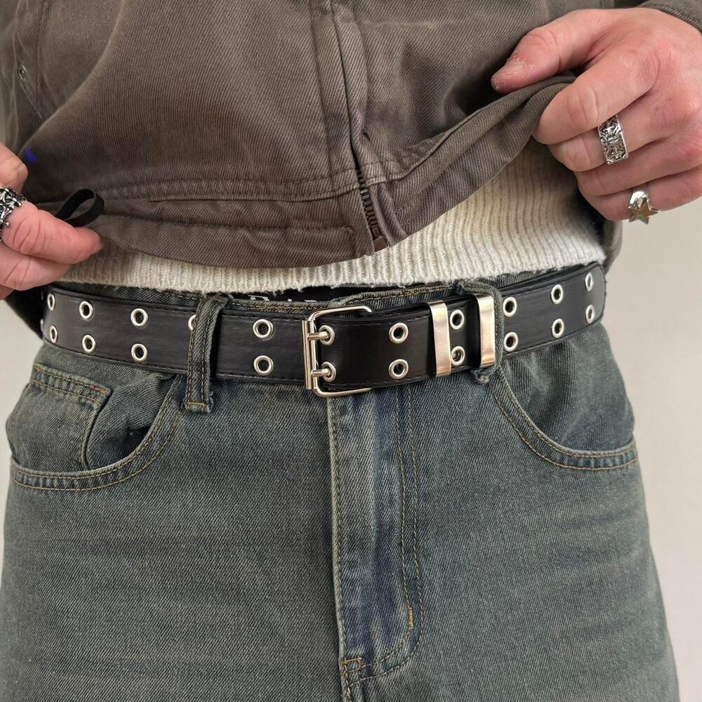 Vintage Black Western Cowboy Boho Belt Single Stitch Unisex